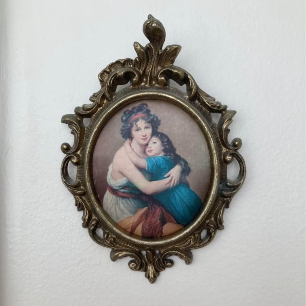 Victorian Antique Silk Framed Portrait